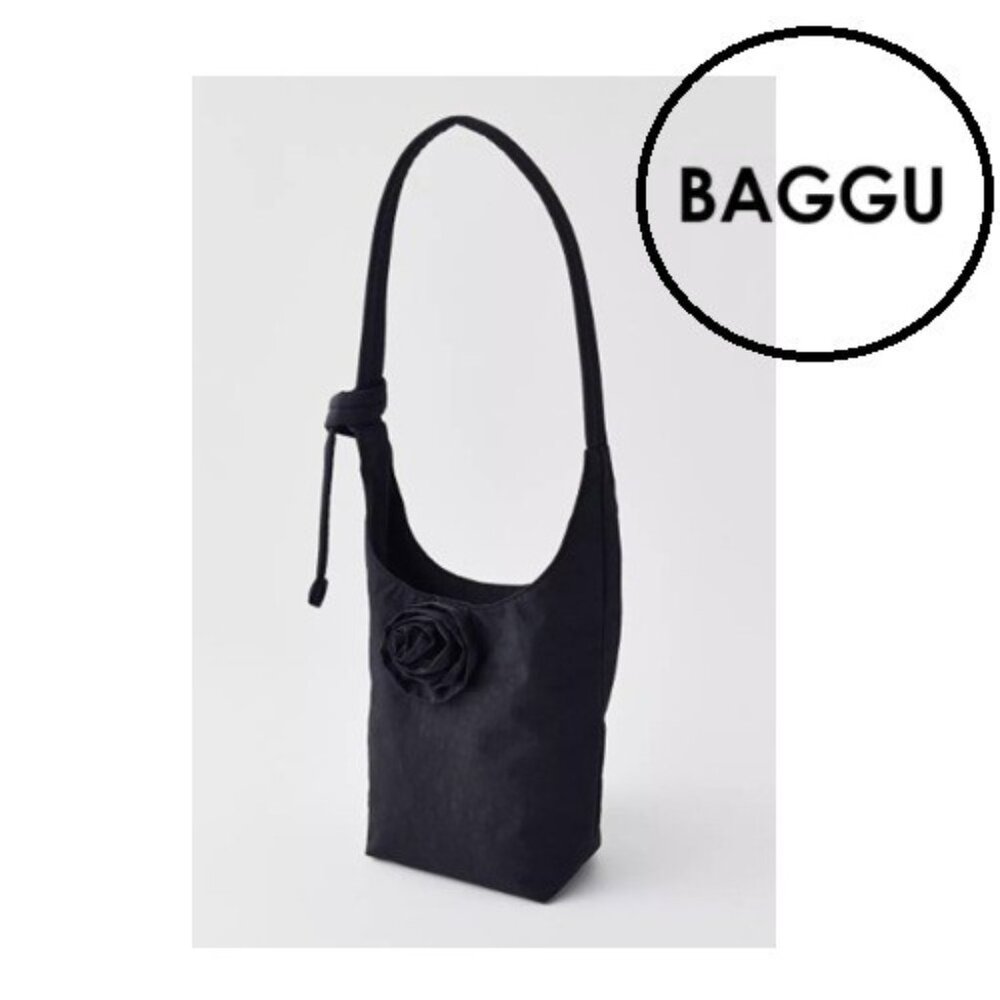 BAGGU x UO Rosette Small Nylon Sling Bag, Black